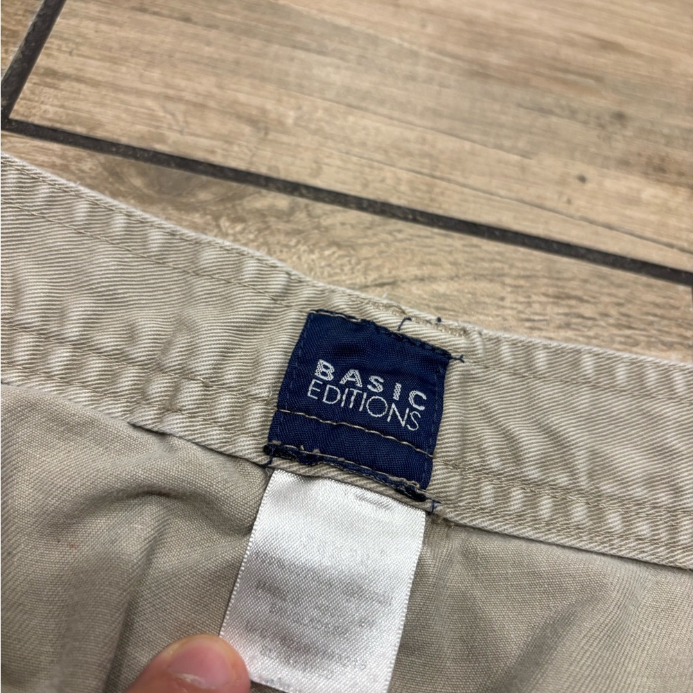 Vintage 90s Basic Editions Cream Cargo Pants Size… - image 7
